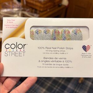 Color Street Silver & Rainbow Glitter Nail Polish Strips